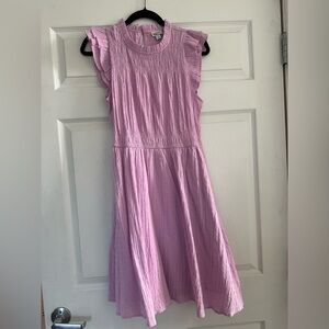 J Crew Factory Womens Gauze Flutter Sleeve Mini Dress Small Lavender Pink